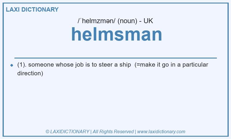 Definition helmsman in British English