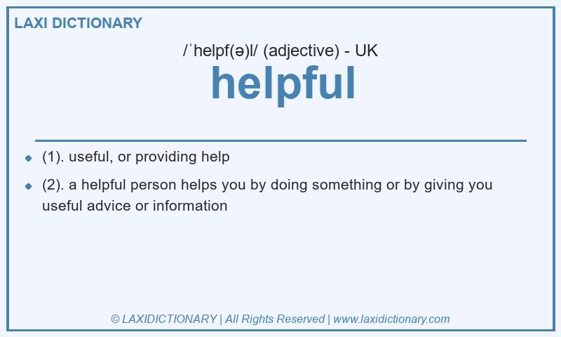 Definition helpful in British English