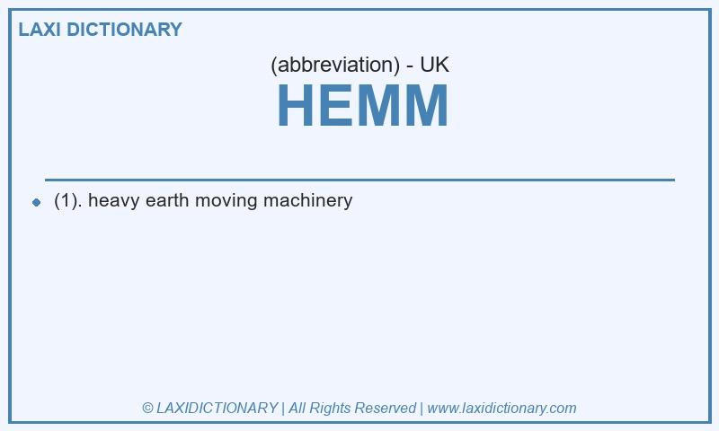 Definition HEMM in British English