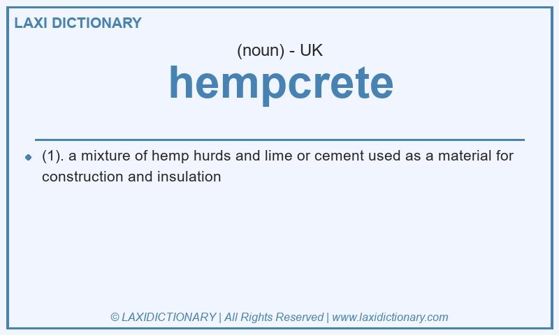 Definition hempcrete in British English