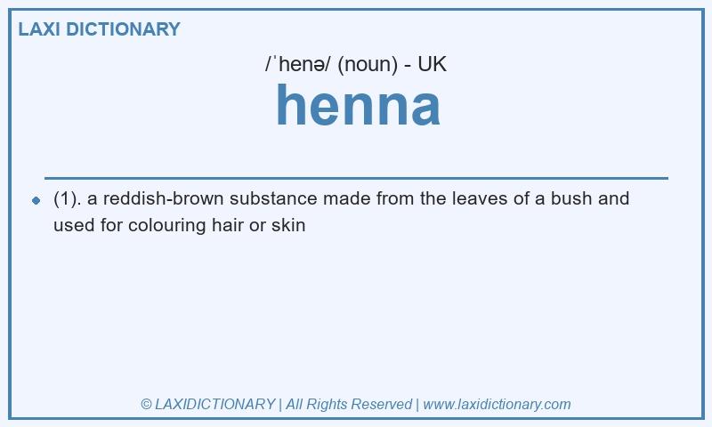 Definition henna in British English