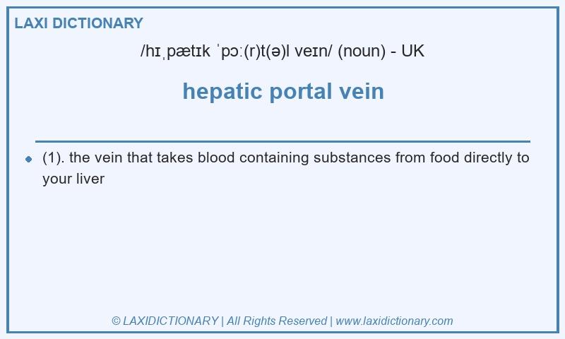 Definition hepatic portal vein in British English