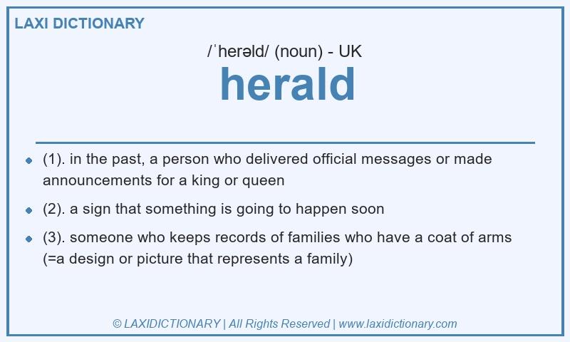 Definition herald in British English