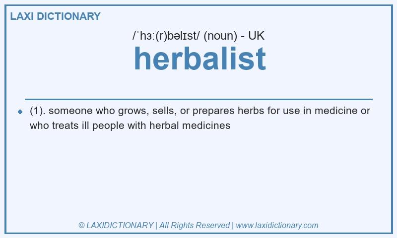 Definition herbalist in British English