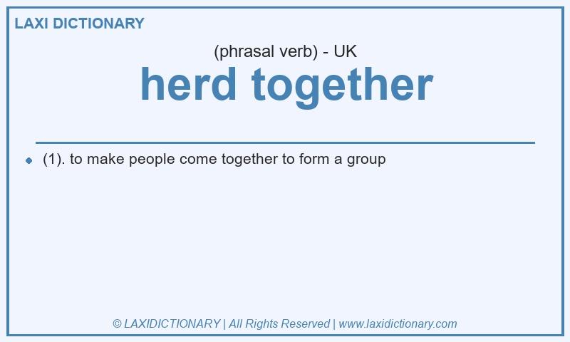 Definition herd together in British English