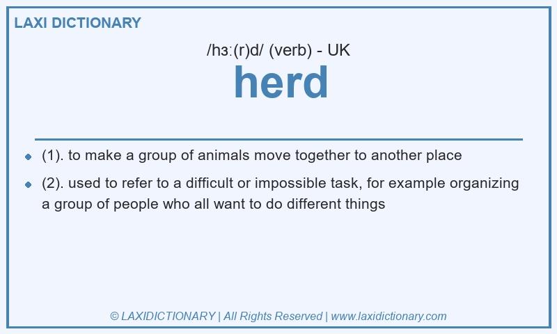Definition herd in British English