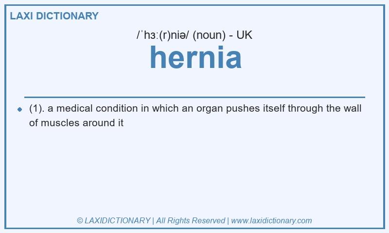 Definition hernia in British English