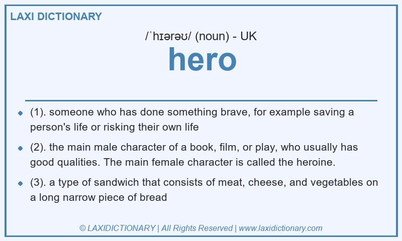 Definition hero in British English