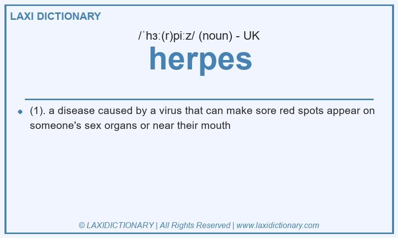 Definition herpes in British English