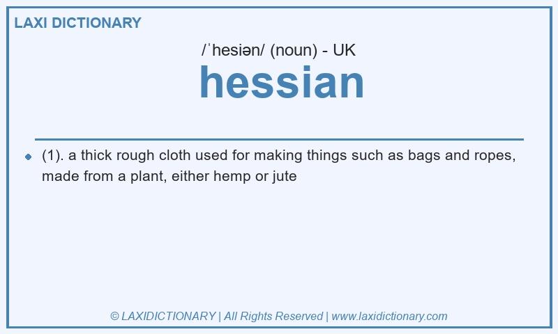 Definition hessian in British English