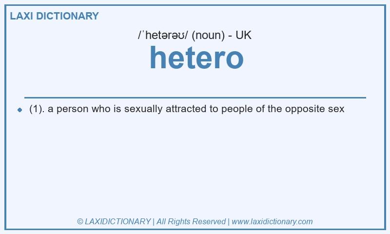 Definition hetero in British English