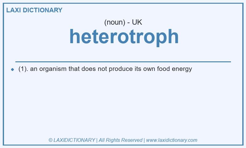Definition heterotroph in British English