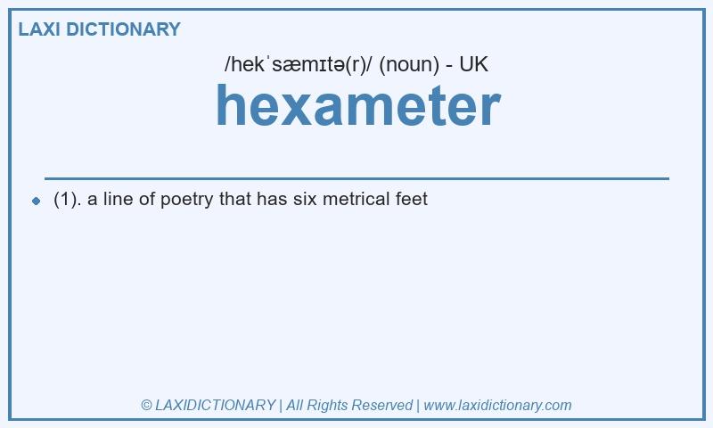 Definition hexameter in British English