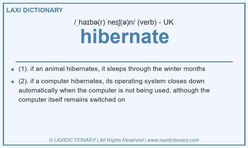 Definition hibernate in British English
