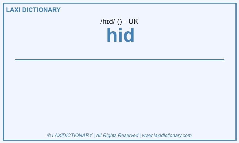 Definition hid in British English