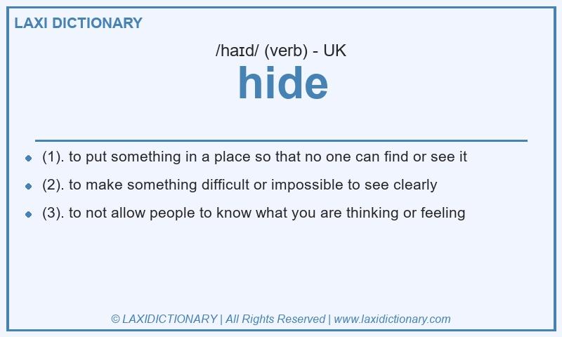 Definition hide in British English