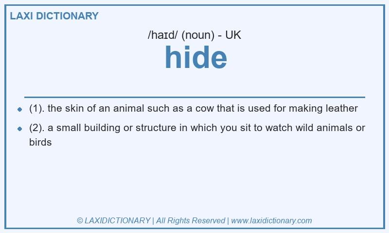 Definition hide in British English