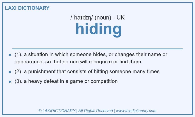 Definition hiding in British English