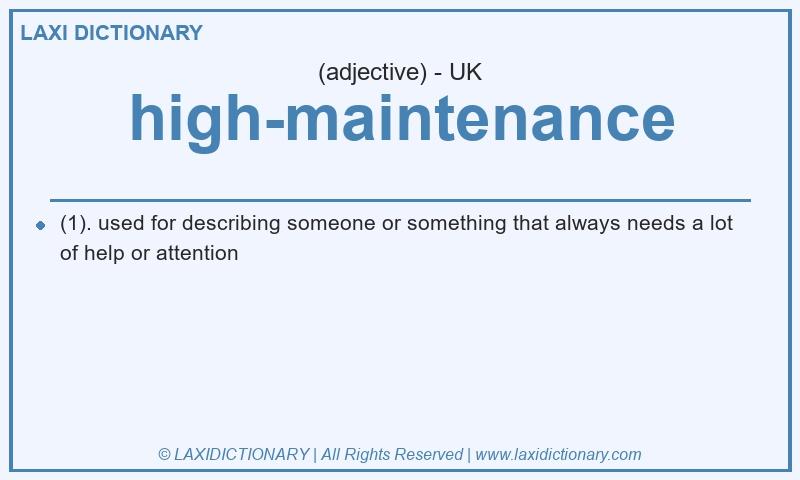 Definition high-maintenance in British English