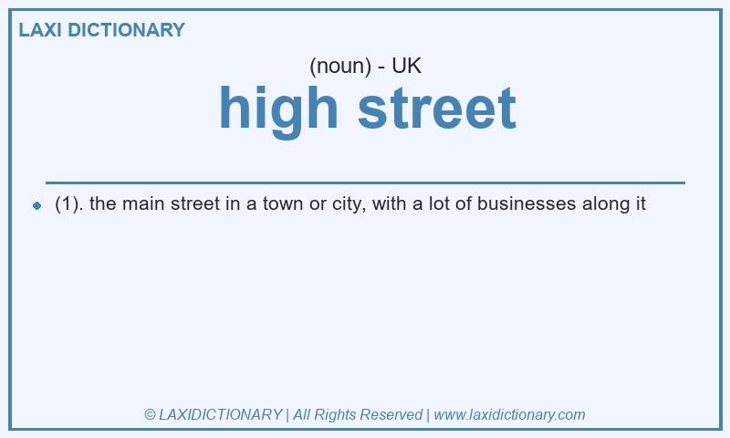 Definition high street in British English