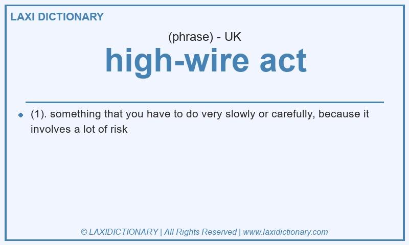 Definition high-wire act in British English
