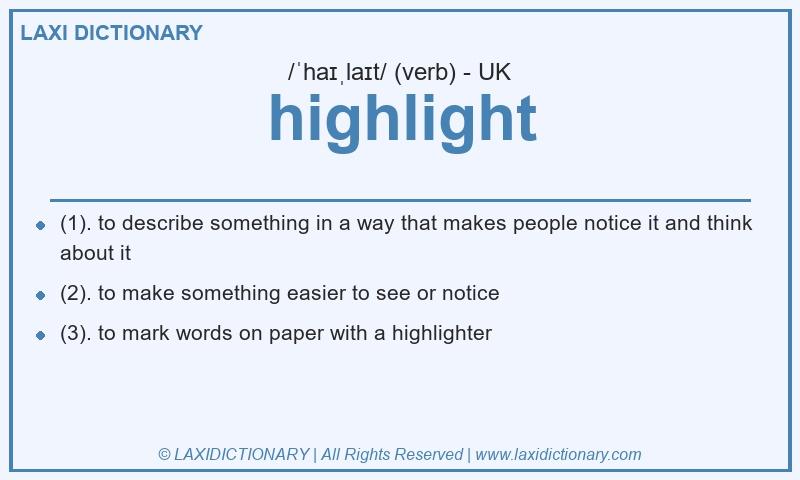 Definition highlight in British English