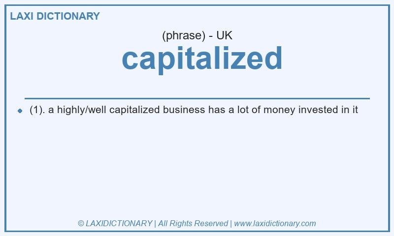 Definition capitalized in British English