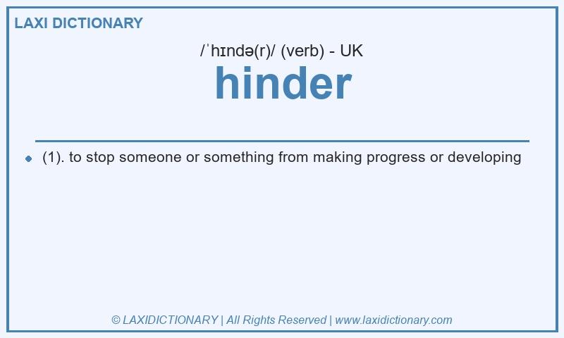 Definition hinder in British English