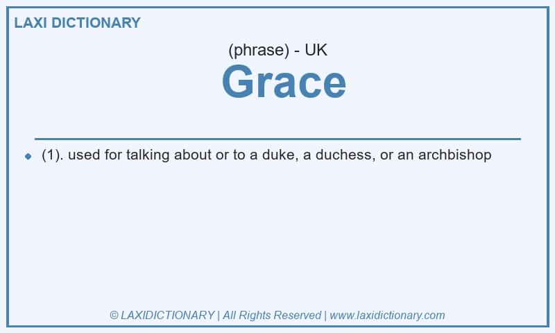 Definition Grace in British English