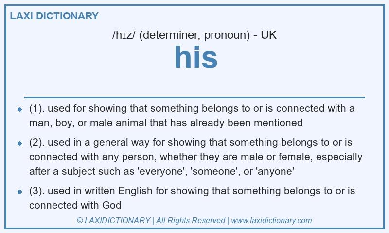 Definition his in British English