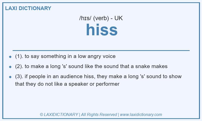 Definition hiss in British English