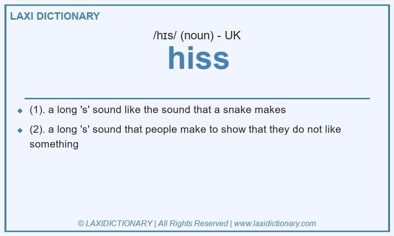 Definition hiss in British English