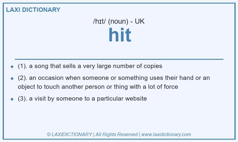 Definition hit in British English
