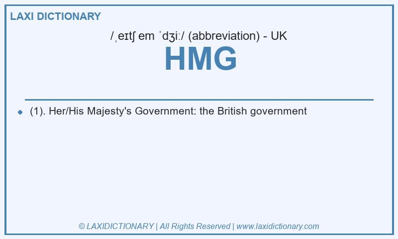 Definition HMG in British English