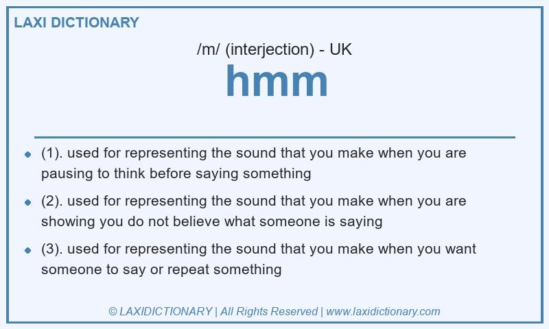 Definition hmm in British English