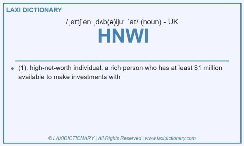 Definition HNWI in British English