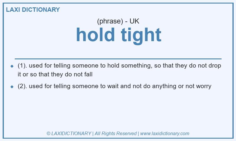 Definition hold tight in British English