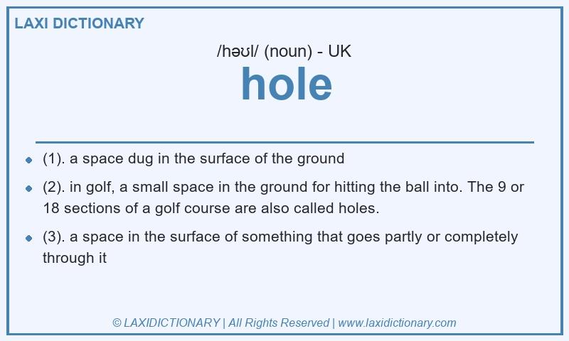 Definition hole in British English