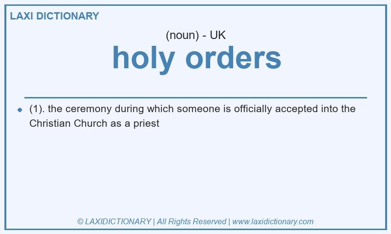 Definition holy orders in British English