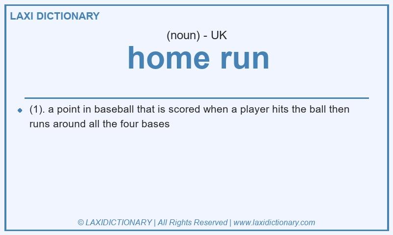 Definition home run in British English