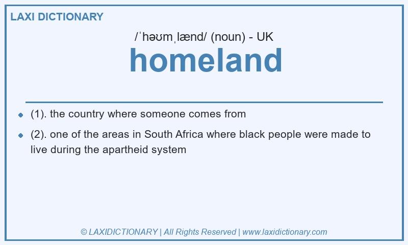 Definition homeland in British English