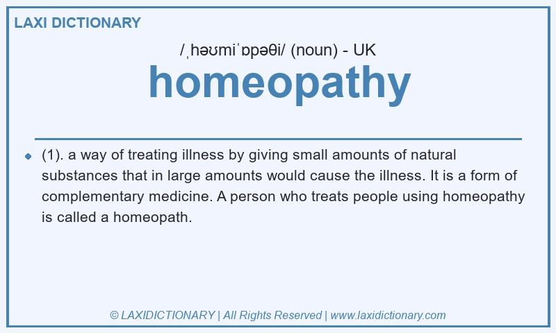 Definition homeopathy in British English