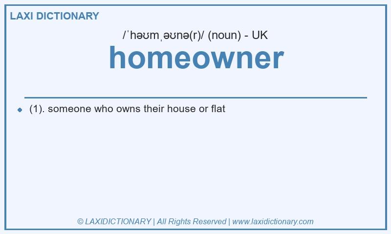 Definition homeowner in British English