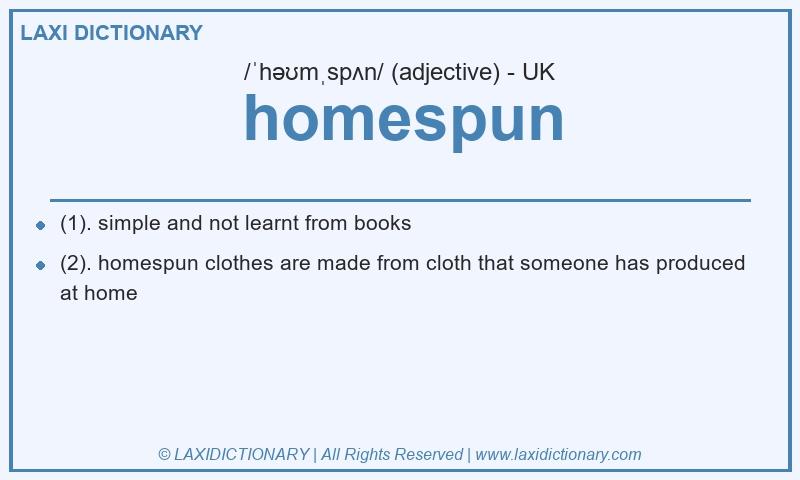 Definition homespun in British English