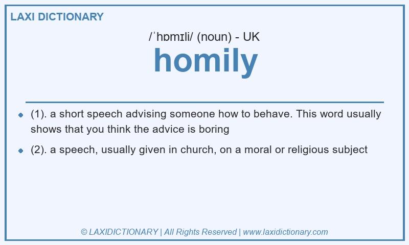 Definition homily in British English