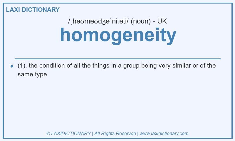 Definition homogeneity in British English