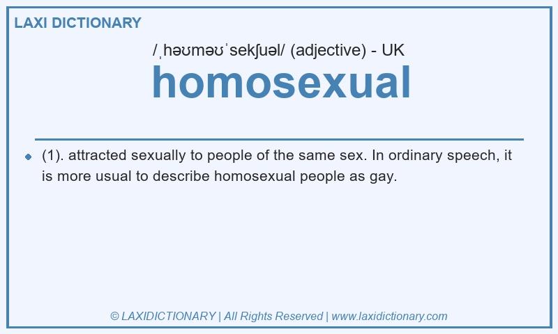 Definition homosexual in British English