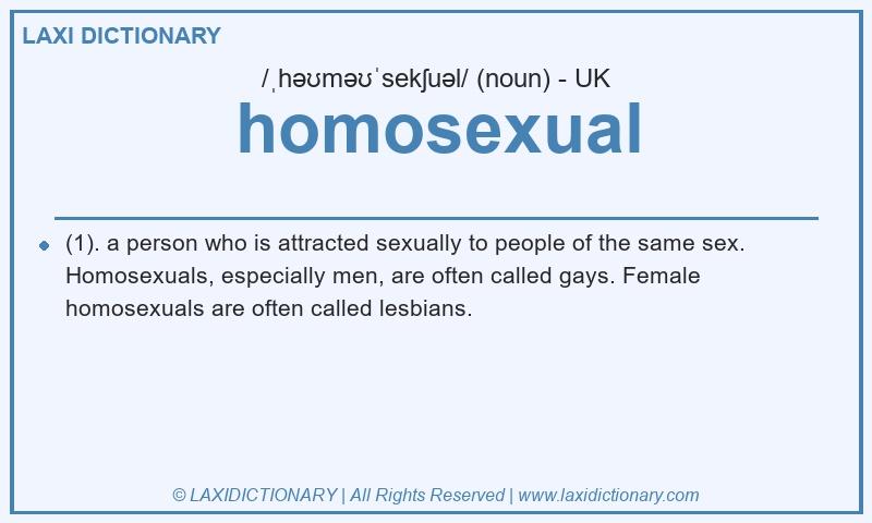 Definition homosexual in British English