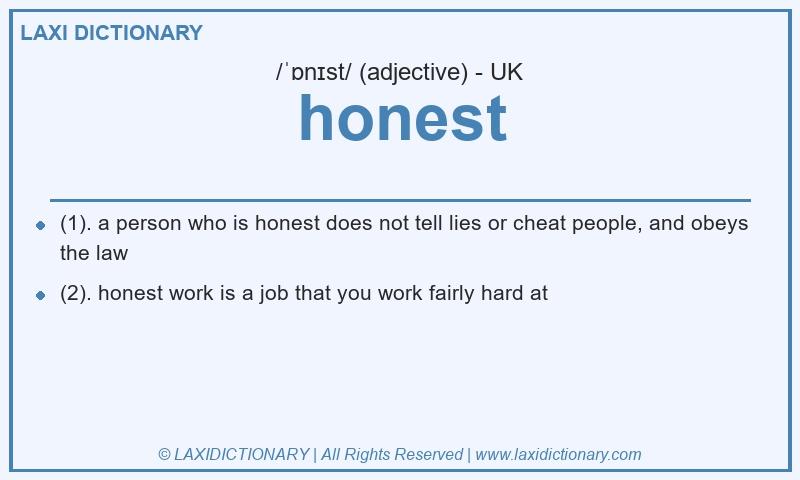 Definition honest in British English