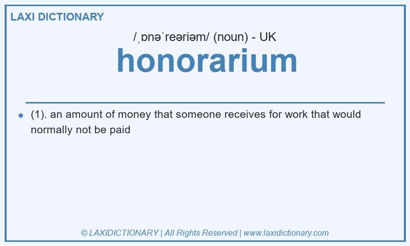 Definition honorarium in British English